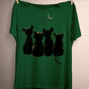 Star Gazing Rats Moon Tee - Witchy Night Sky Rodent Shirt