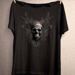 Enchanted Forest Skull T-Shirt - Dark Academia Ethereal Gothic Shirt