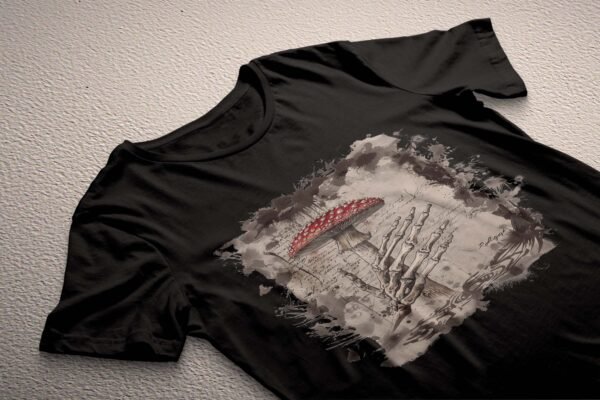 a black shirt with a picture of a boat on it