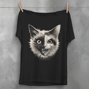 Joker Pet T-Shirt Psychedelic Ragdoll Cat Creepy Cute Top Unique Cat Lover Gift Plus Size Goth Apparel Witchcraft Inspired Shirt Pokerface