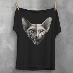 Sphynx Cat Joker Split Face Creepy Cute T-Shirt Pastel Pagan Gothic Tee Plus Size Witchcraft Apparel Halloween Gift Cats lover Gift Witch