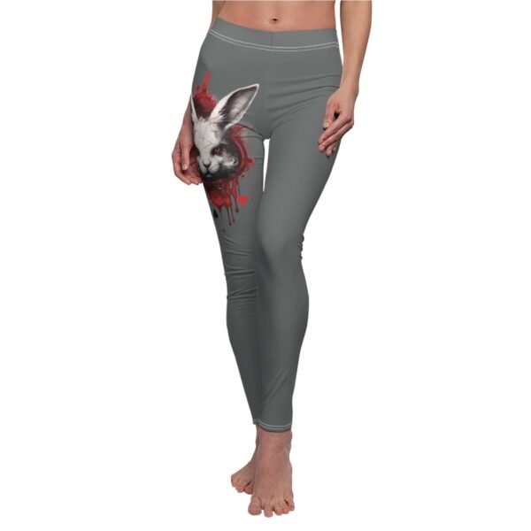 a woman's leggings with a picture of a rabbit on it