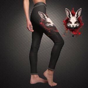 Rabbit Leggings Dark Rabbit Fantasy Leggings Eerie Animal Print Yoga Pants