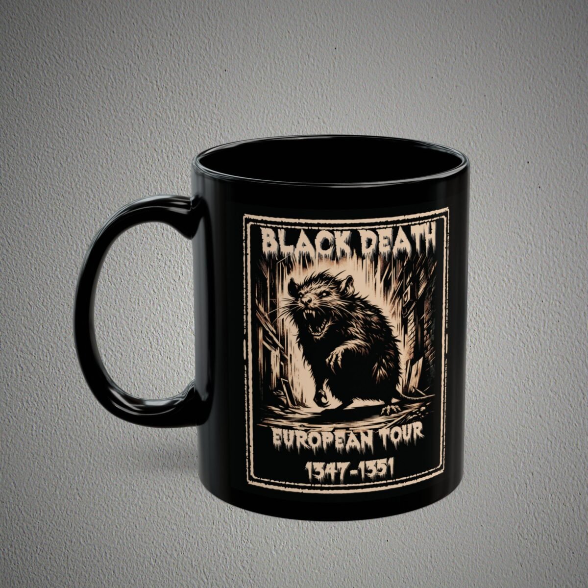 black death shadow whispers tale morbid plague history mug design, variation 2