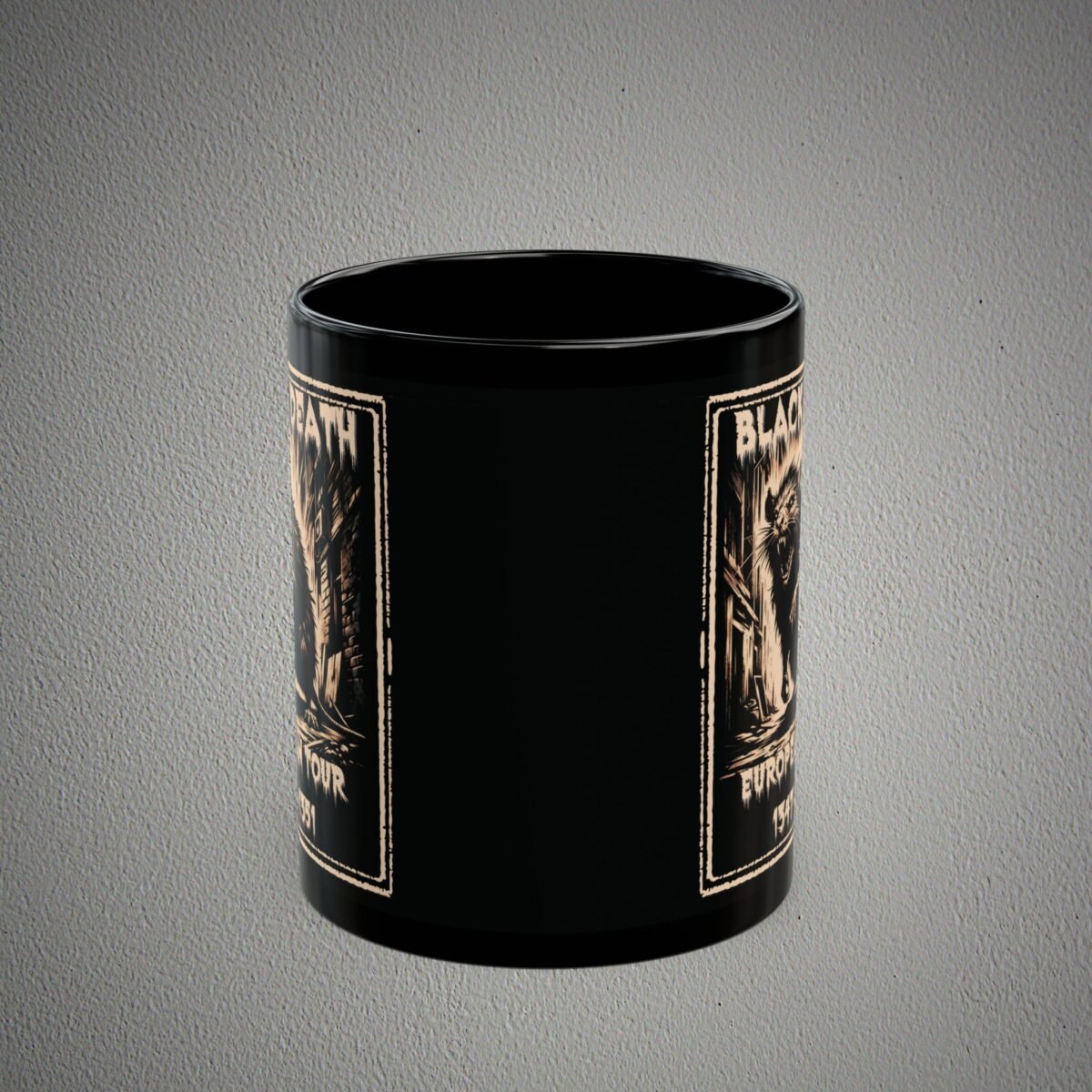 black death shadow whispers tale morbid plague history mug design, variation 3