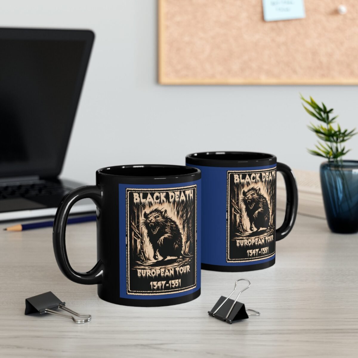 black death shadow whispers tale morbid plague history mug design, variation 5