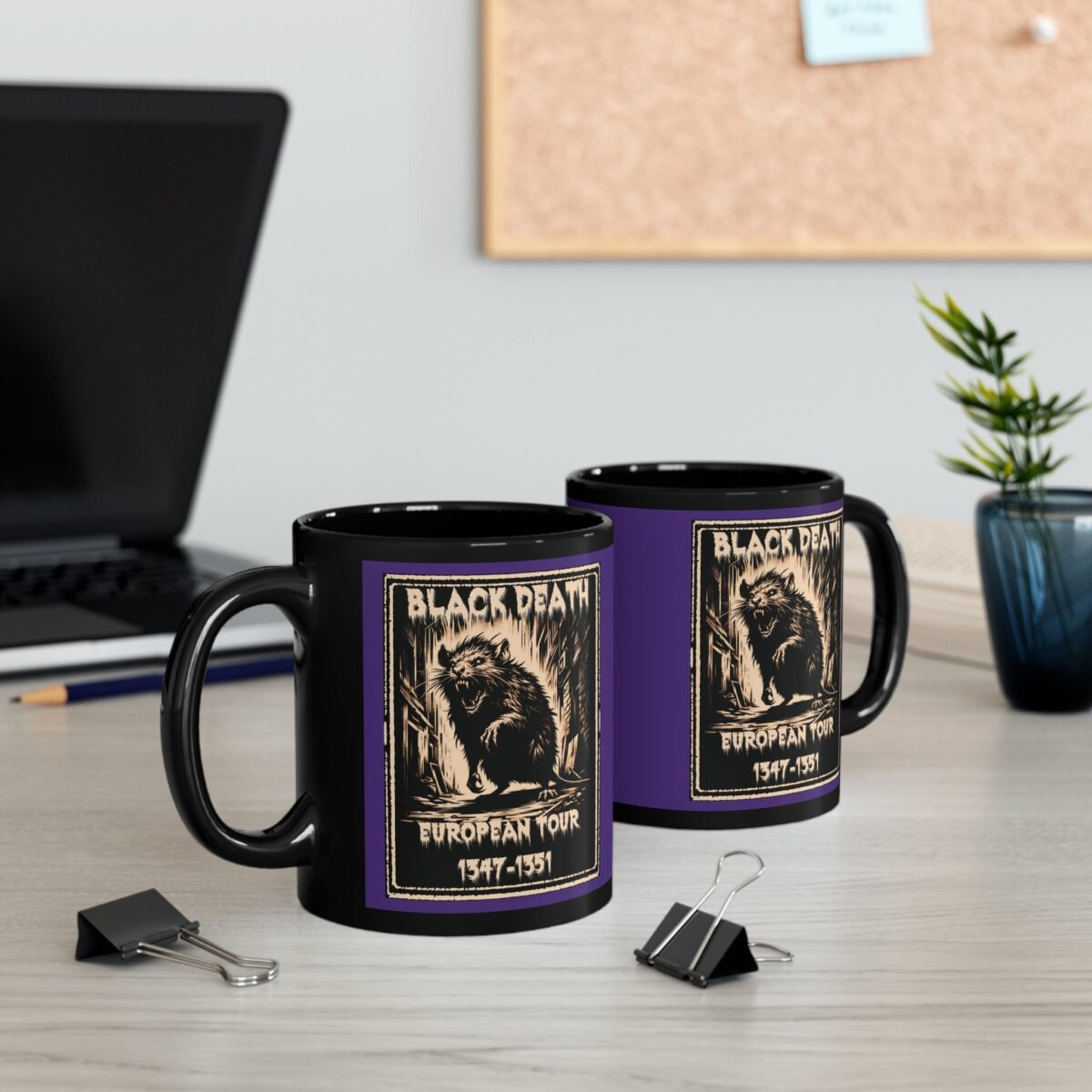black death shadow whispers tale morbid plague history mug design, variation 7