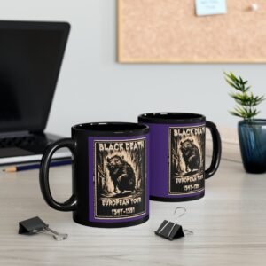 black death shadow whispers tale morbid plague history mug design, variation 7