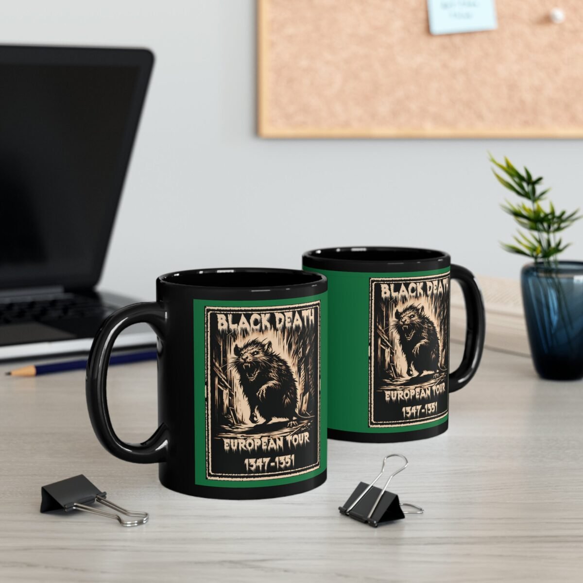black death shadow whispers tale morbid plague history mug design, variation 8