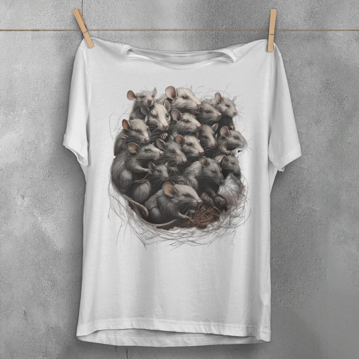 beautiful rats king gather together perfect scene t-shirt design, variation 2