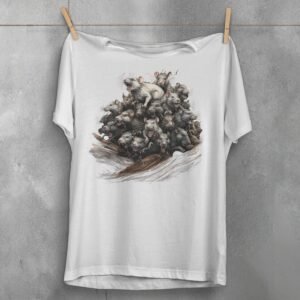 unsettling rat king colony pile dark fantasy aesthetic t-shirt design, variation 2