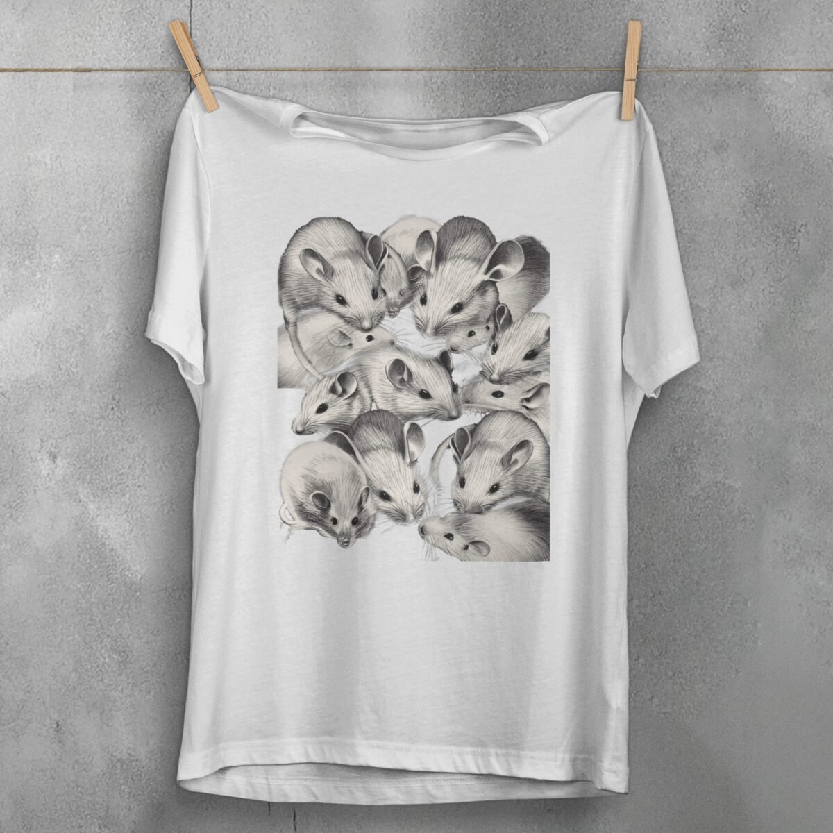 creepy cute group charming rats king weird graphic t-shirt design, variation 2