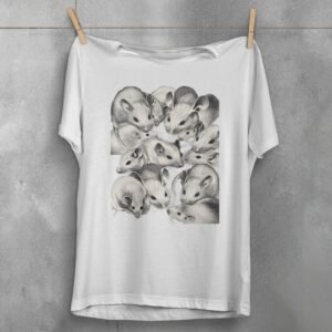 creepy cute group charming rats king weird graphic t-shirt design, variation 2