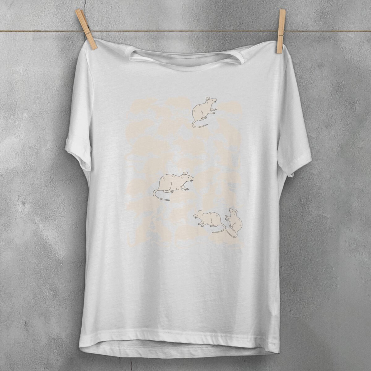 many rats elegant design creepy cute rodent t-shirt design, variation 2