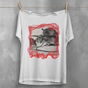 three shadowed rats together pale grey shirt design, variation 2