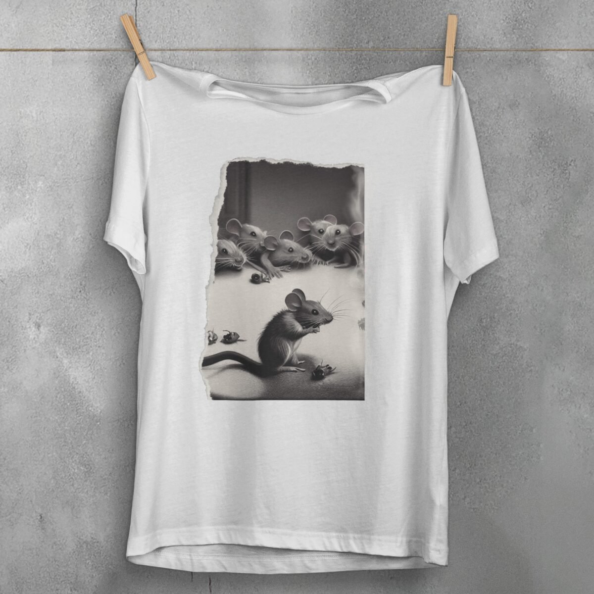 whimsical whispers little rat friends aesthetic t-shirt design, variation 2