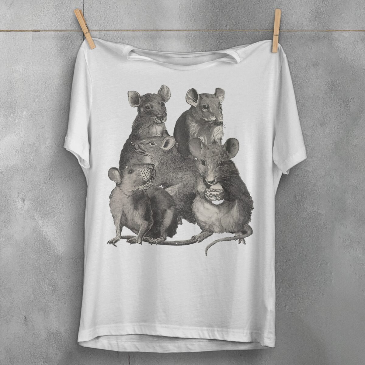 curious rat collective pastel creepy cute t-shirt design, variation 2