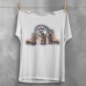 mystic raccoon moonlight animal art wiccan occult pagan t-shirt design, variation 2