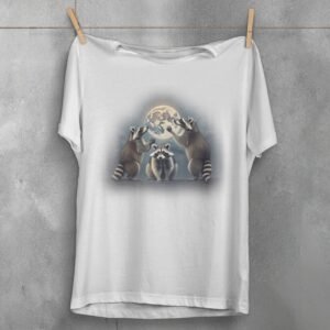 three raccoons moonlight mystic animal tee you design, variation 2