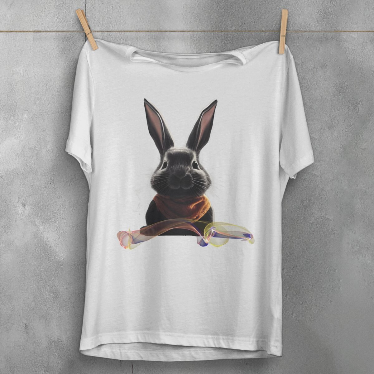 mysterious rabbit abstract design lovely cute animal t-shirt design, variation 2