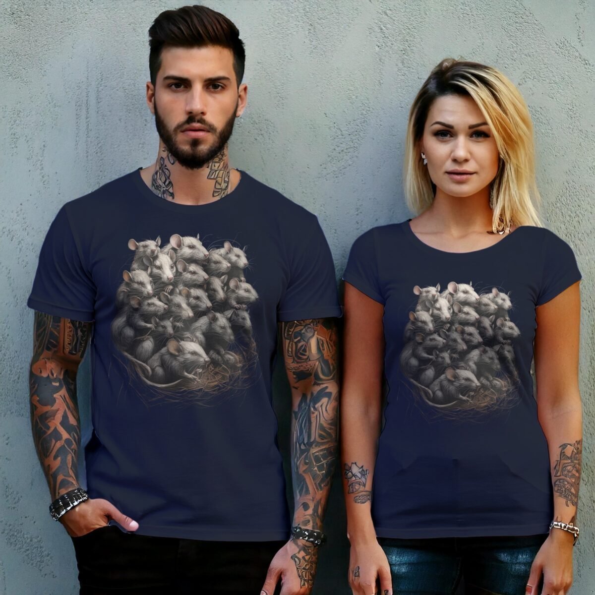 beautiful rats king gather together perfect scene t-shirt design, variation 8
