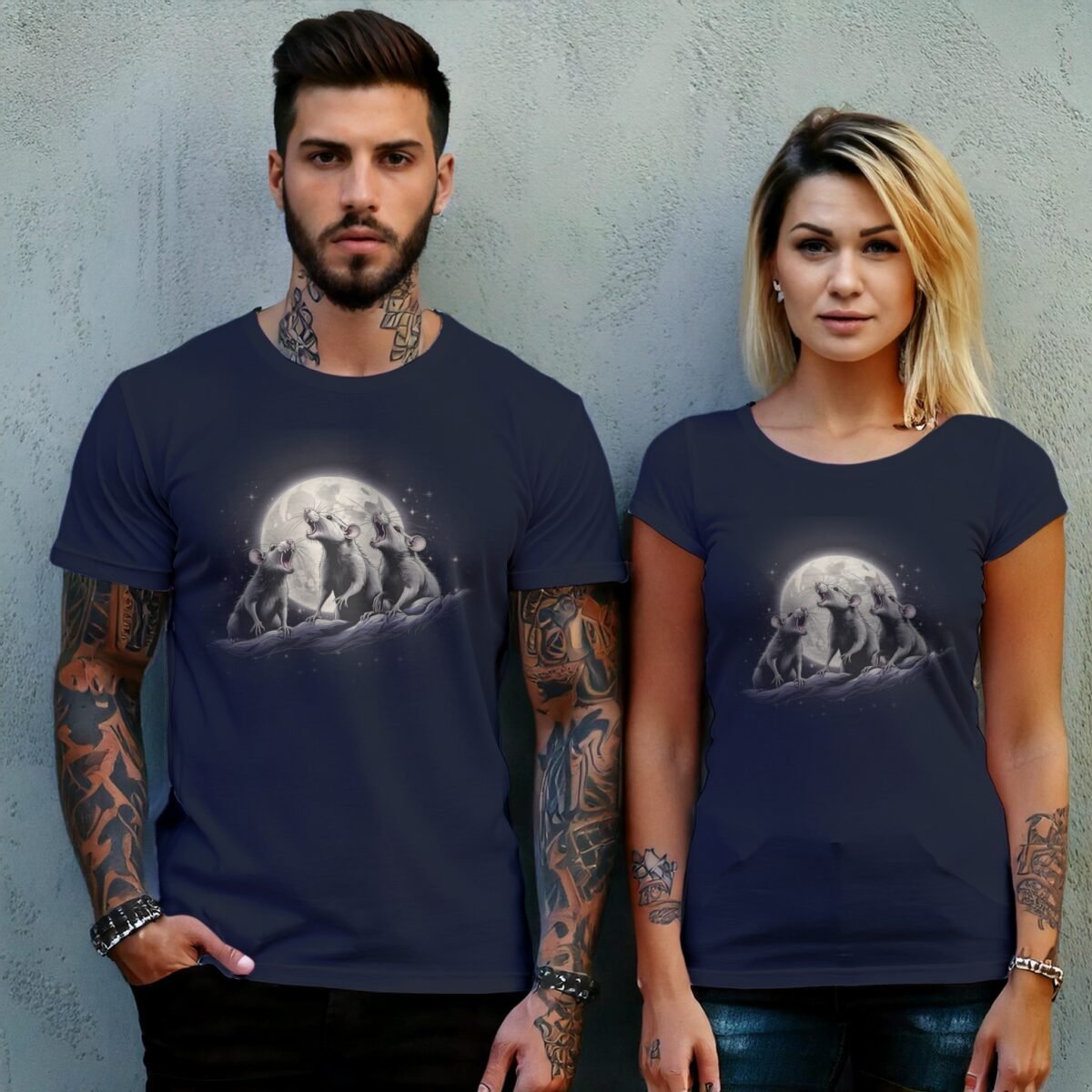 rat moon song nocturnal serenade soul t-shirt design, variation 8