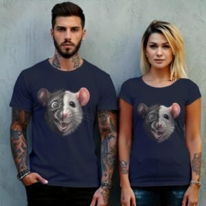 creepy cute group charming rats king weird graphic t-shirt design, variation 8