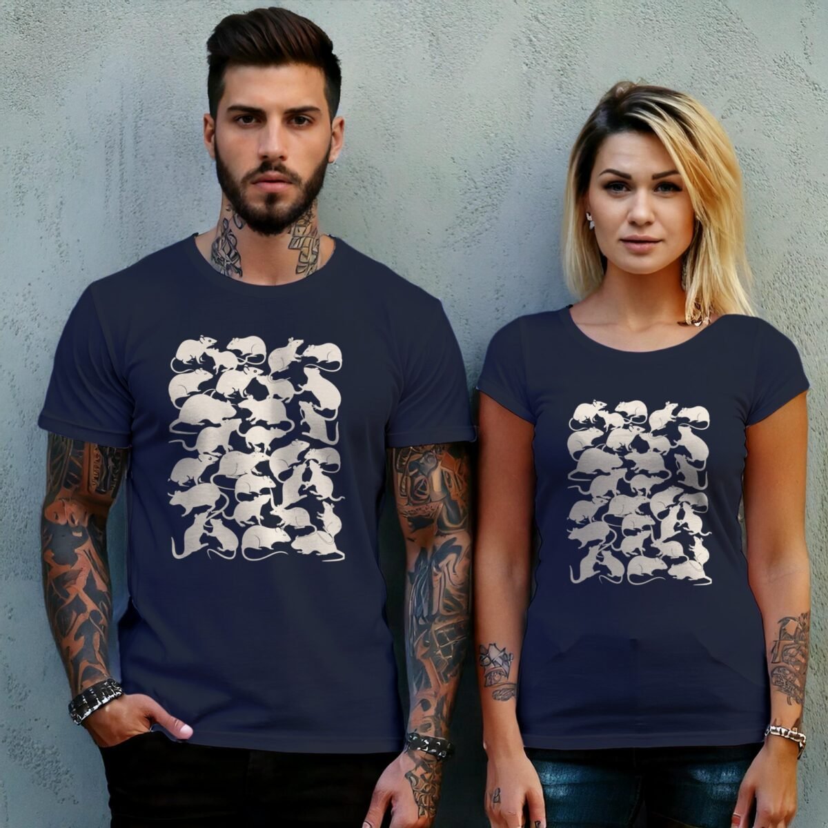 many rats elegant design creepy cute rodent t-shirt design, variation 8