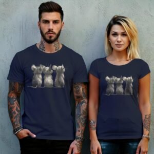 three little rats facing away creepy cute illustration t-shirt design, variation 8