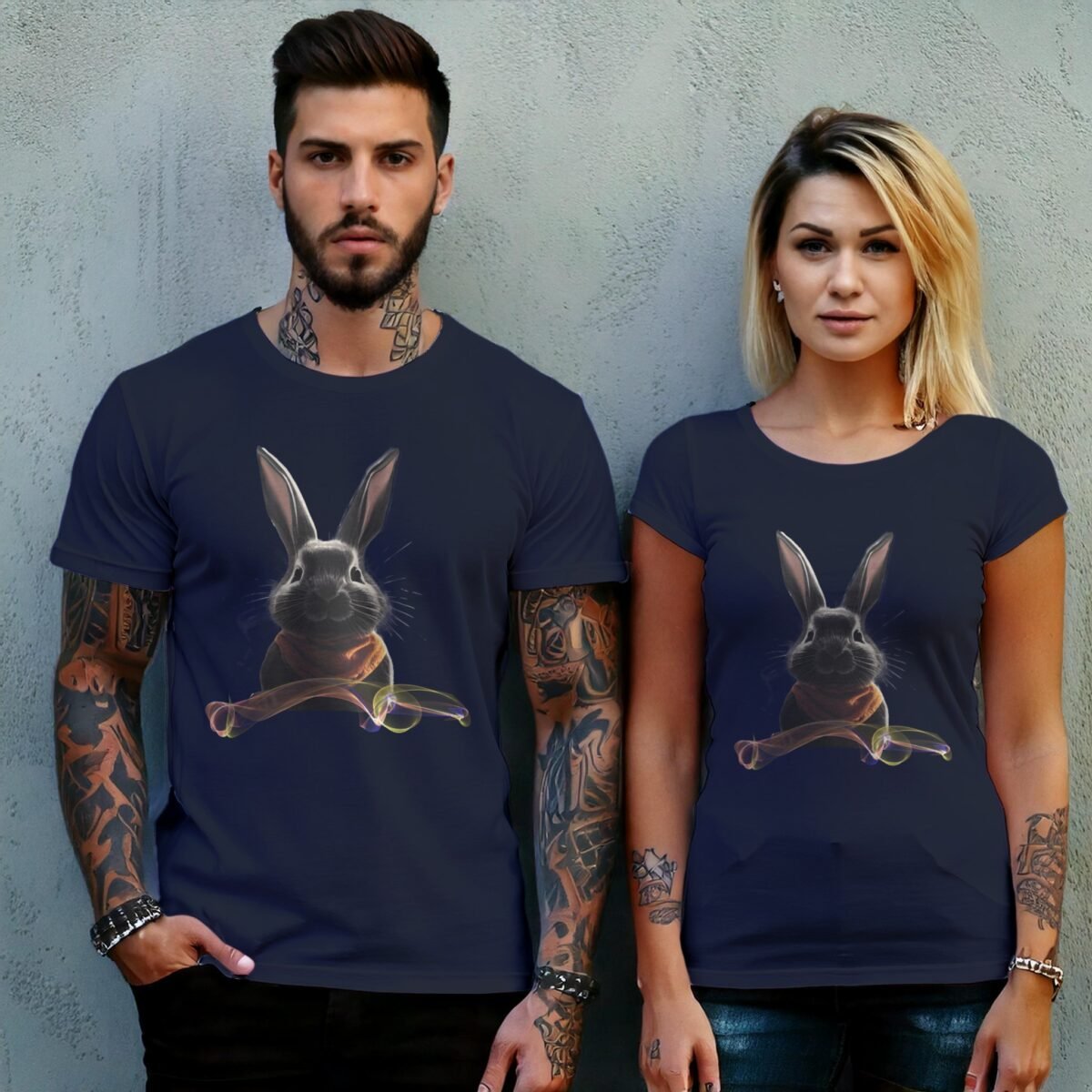 mysterious rabbit abstract design lovely cute animal t-shirt design, variation 8