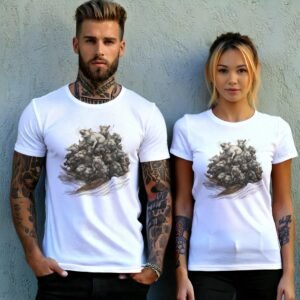 unsettling rat king colony pile dark fantasy aesthetic t-shirt design, variation 9