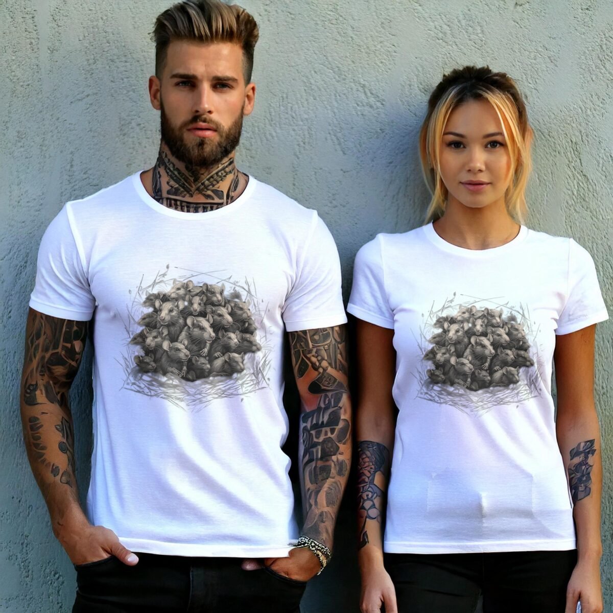 whispers shadows rat king joker style art t-shirt design, variation 9