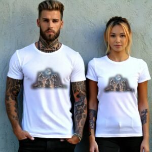 raccoons moon animals sacred night cute t-shirt design design, variation 9