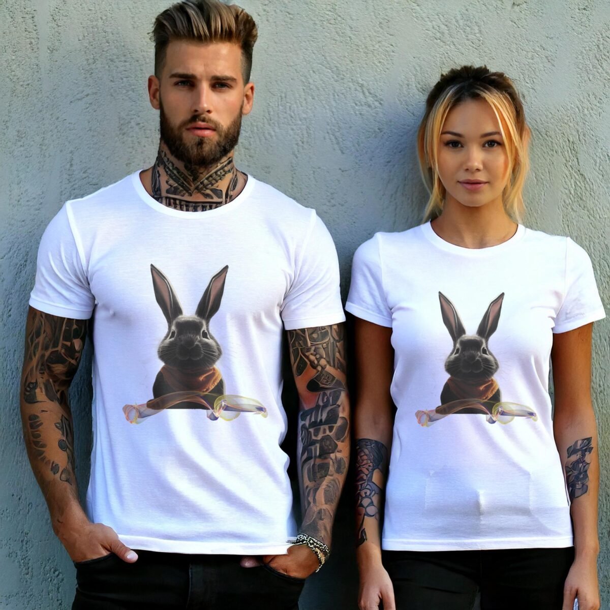 mysterious rabbit abstract design lovely cute animal t-shirt design, variation 9