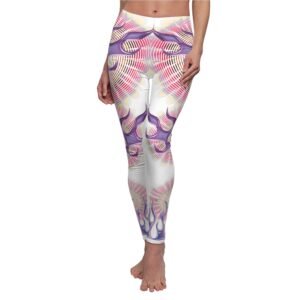 Abstract symmetry violet flames artistic colorful creepy cute leggings - 4