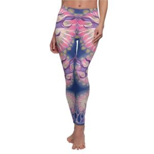 Abstract symmetry violet flames artistic colorful creepy cute leggings - 8