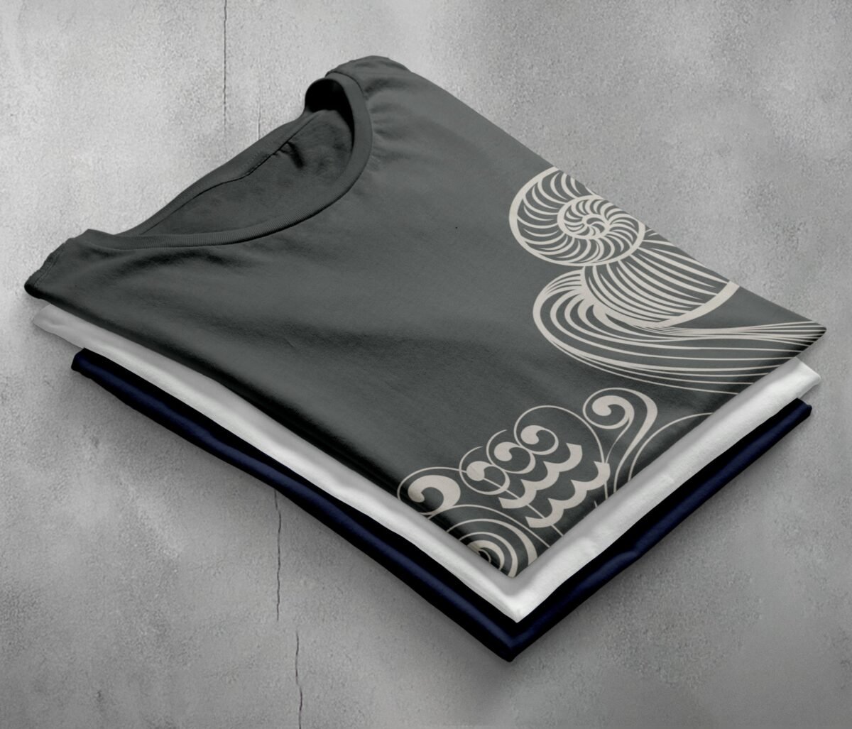 aquarius zodiac sign water waves white mysterious t-shirt design, variation 7