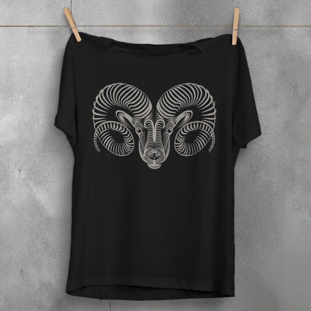 aries zodiac sign mystic art astrology graphic t-shirt design, variation 1