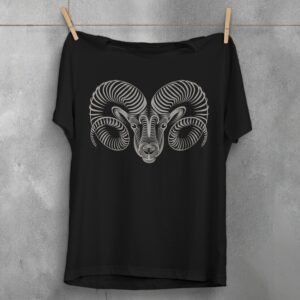 aries zodiac sign mystic art astrology graphic t-shirt design, variation 1