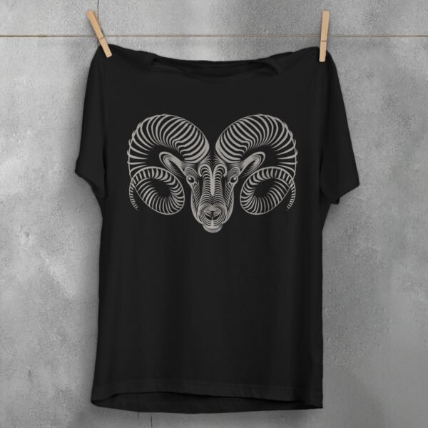 aries zodiac sign mystic art astrology graphic t-shirt design, variation 1