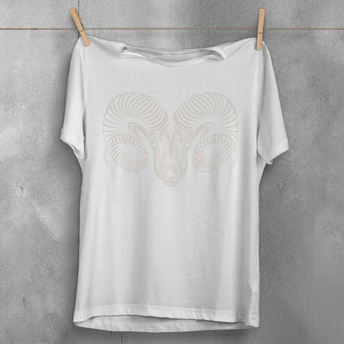 aries zodiac sign mystic art astrology graphic t-shirt design, variation 2
