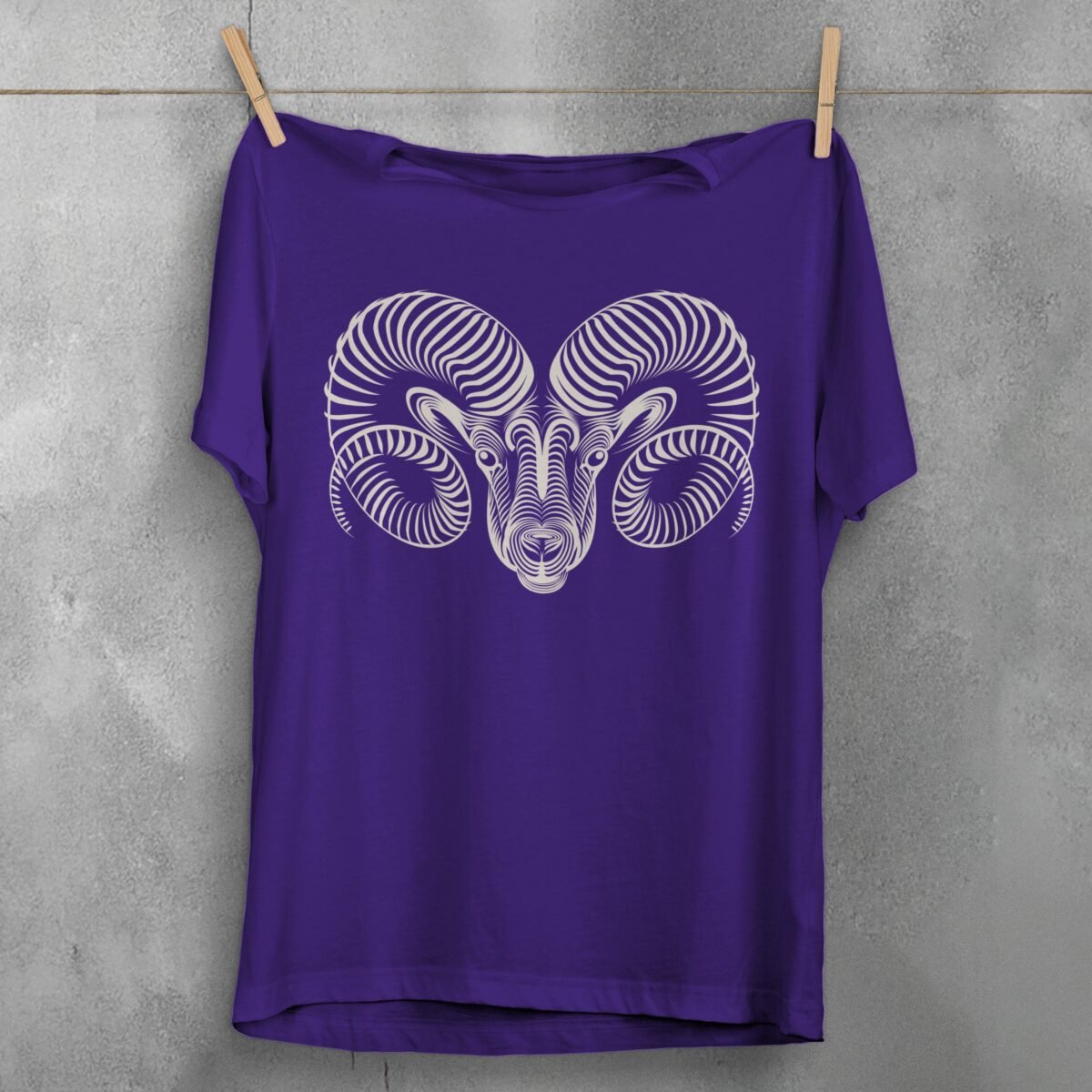 aries zodiac sign mystic art astrology graphic t-shirt design, variation 5