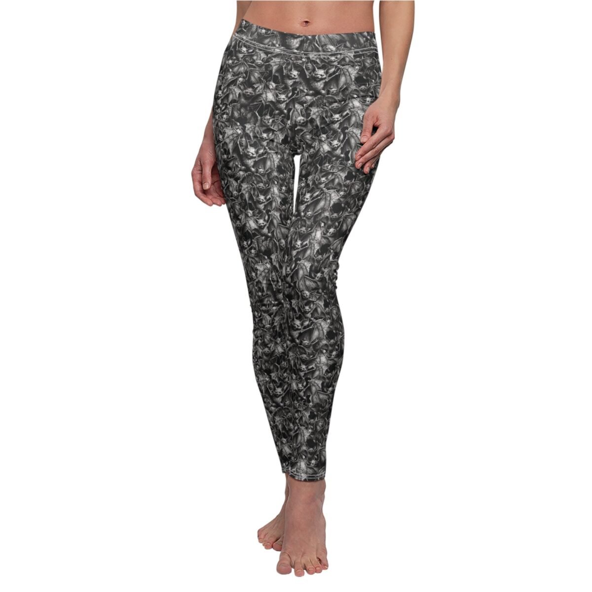Bat Winged Shadows Embrace the Night Ethereal Batty Design Leggings - 2