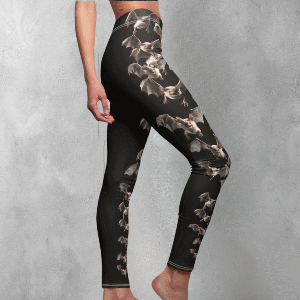 Bats nocturnal dance whimsical fantasy gothic Halloween cute style leggings - 1