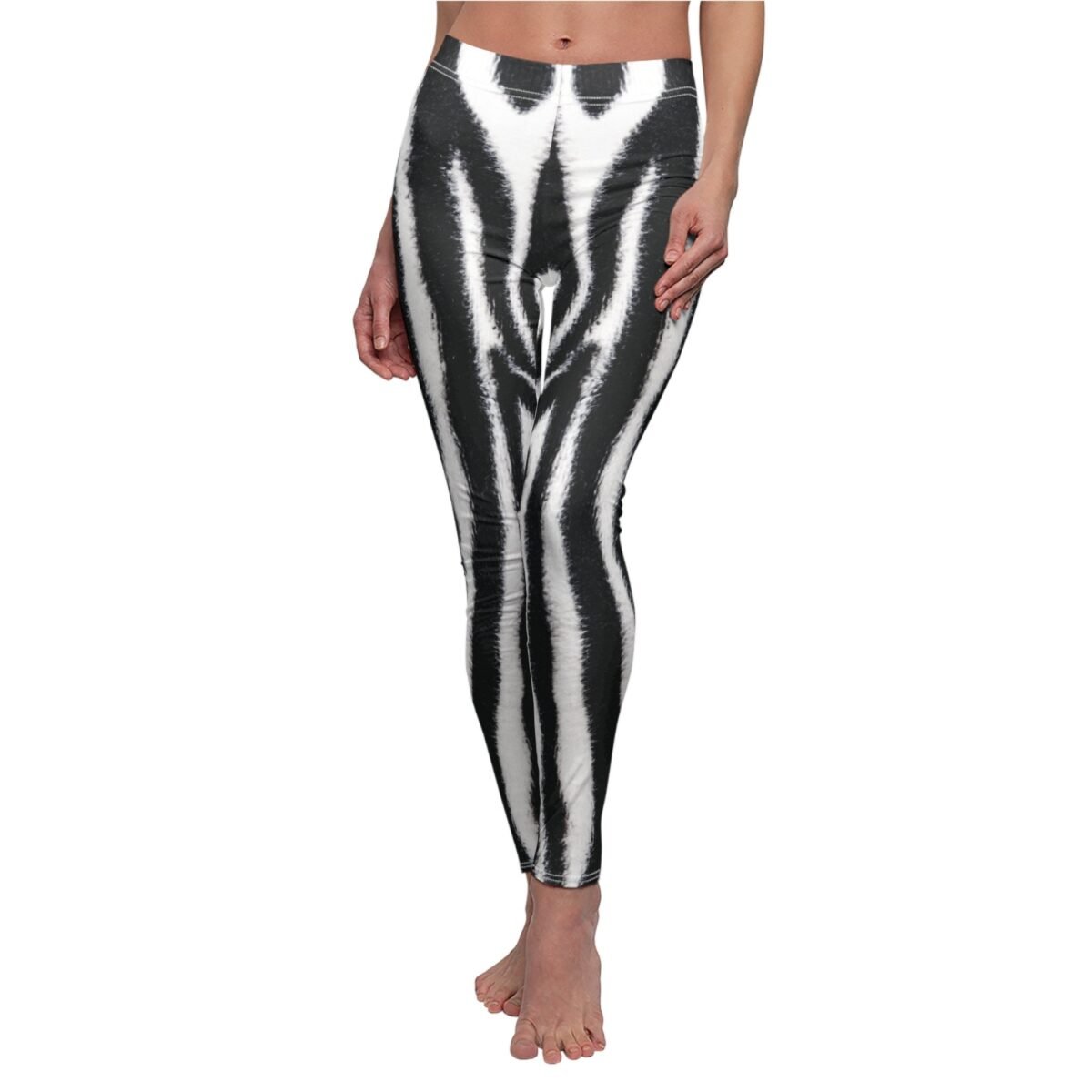 Black White Zebra Streaks Embrace The Wild Within Your Soul Leggings - 5