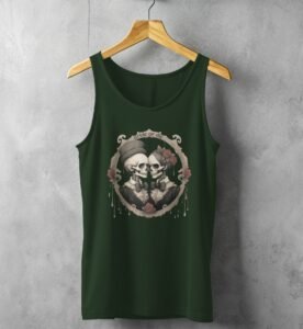 bride die gothic skeleton wedding illustration tank design, variation 5