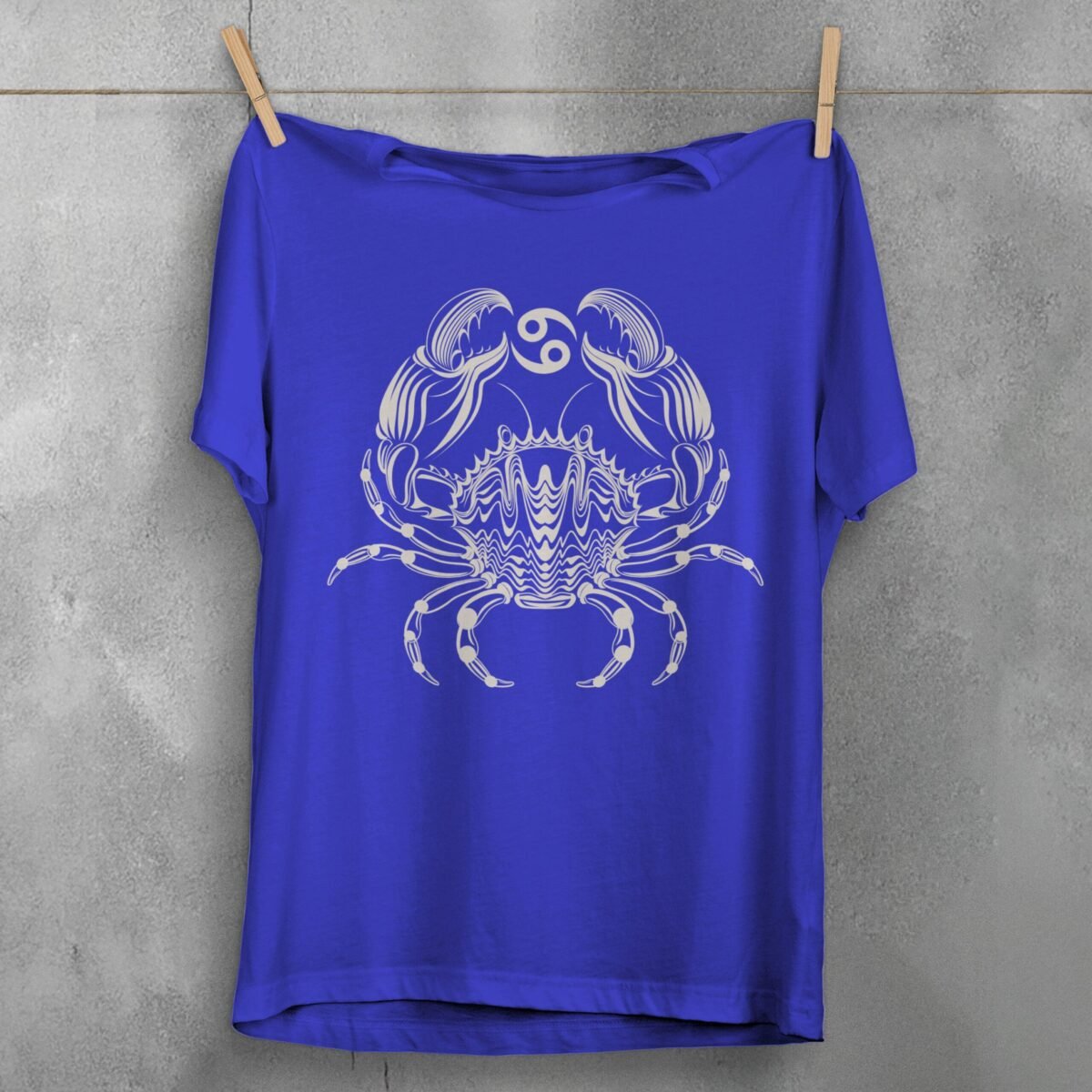 cancer zodiac deep emotional waters horoscope symbol art t-shirt design, variation 3