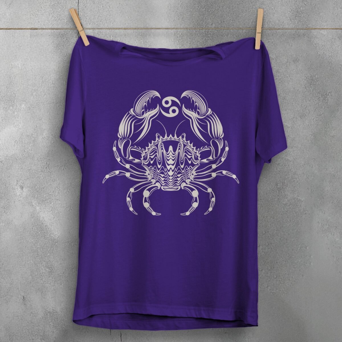 cancer zodiac deep emotional waters horoscope symbol art t-shirt design, variation 5