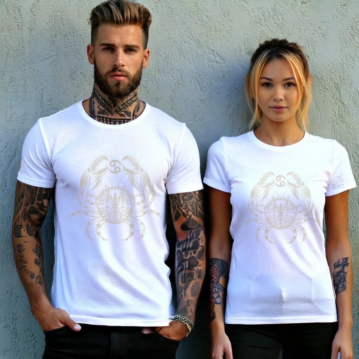 cancer zodiac deep emotional waters horoscope symbol art t-shirt design, variation 9