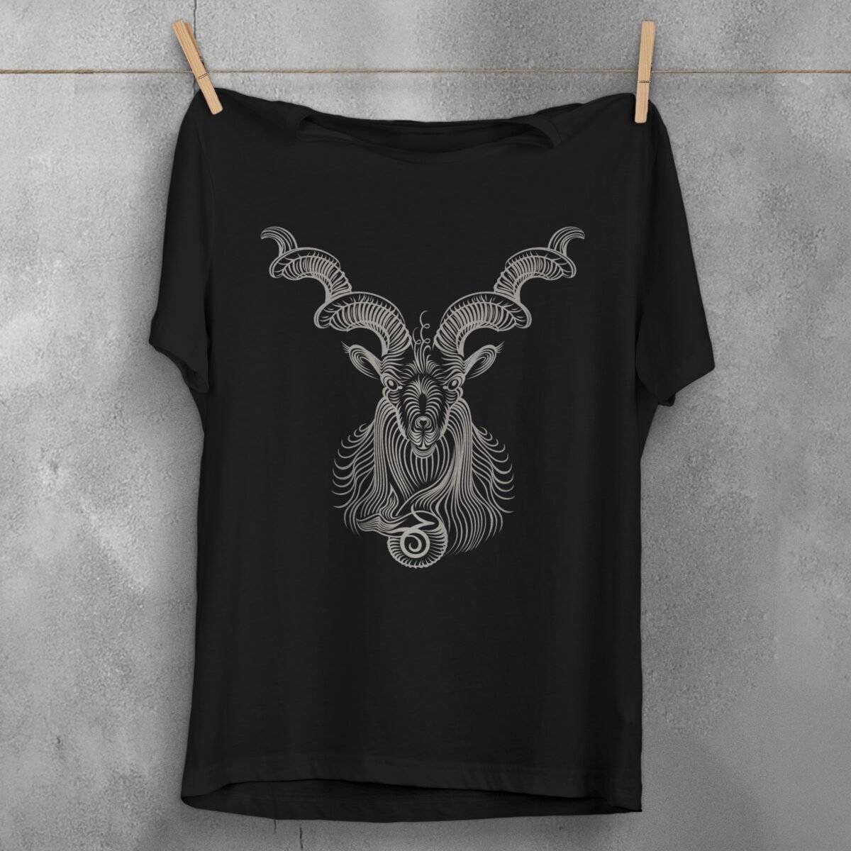 capricorn zodiac mystical goat horoscope spiritual t-shirt design, variation 1